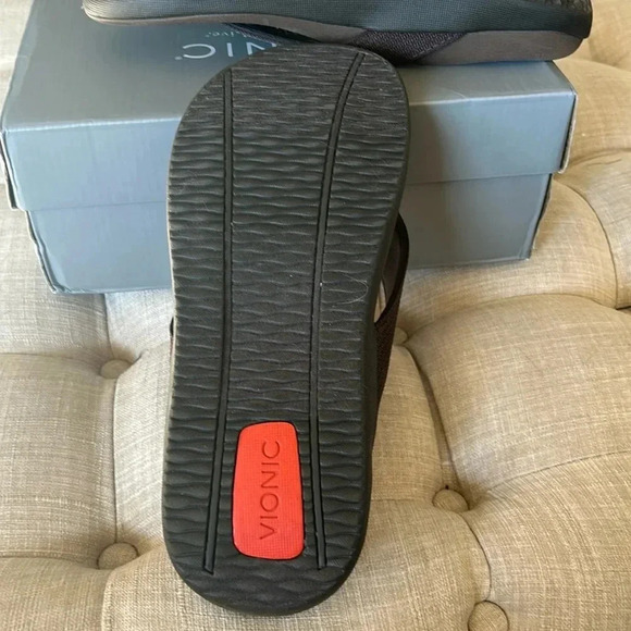 Vionic 44 Wave Orthotic Brown Thong Sandals 7 - Picture 6 of 7